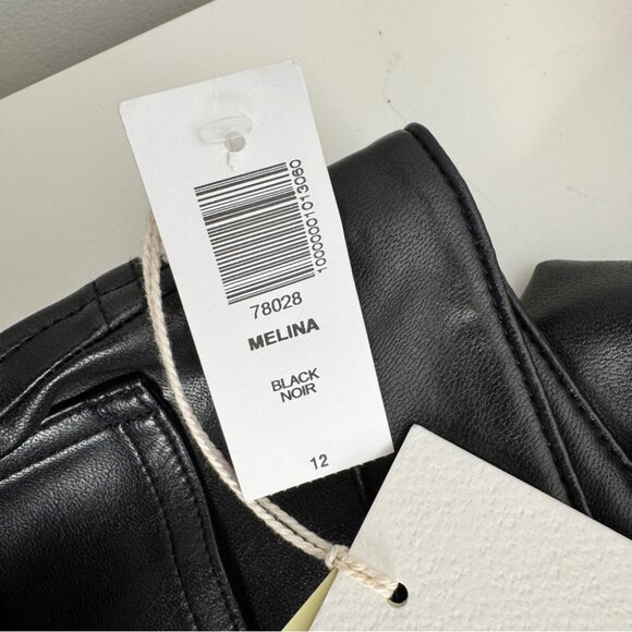 NWT Aritzia Wilfred Melina Pant in Japanese vegan leather black size 12 - Picture 6 of 10